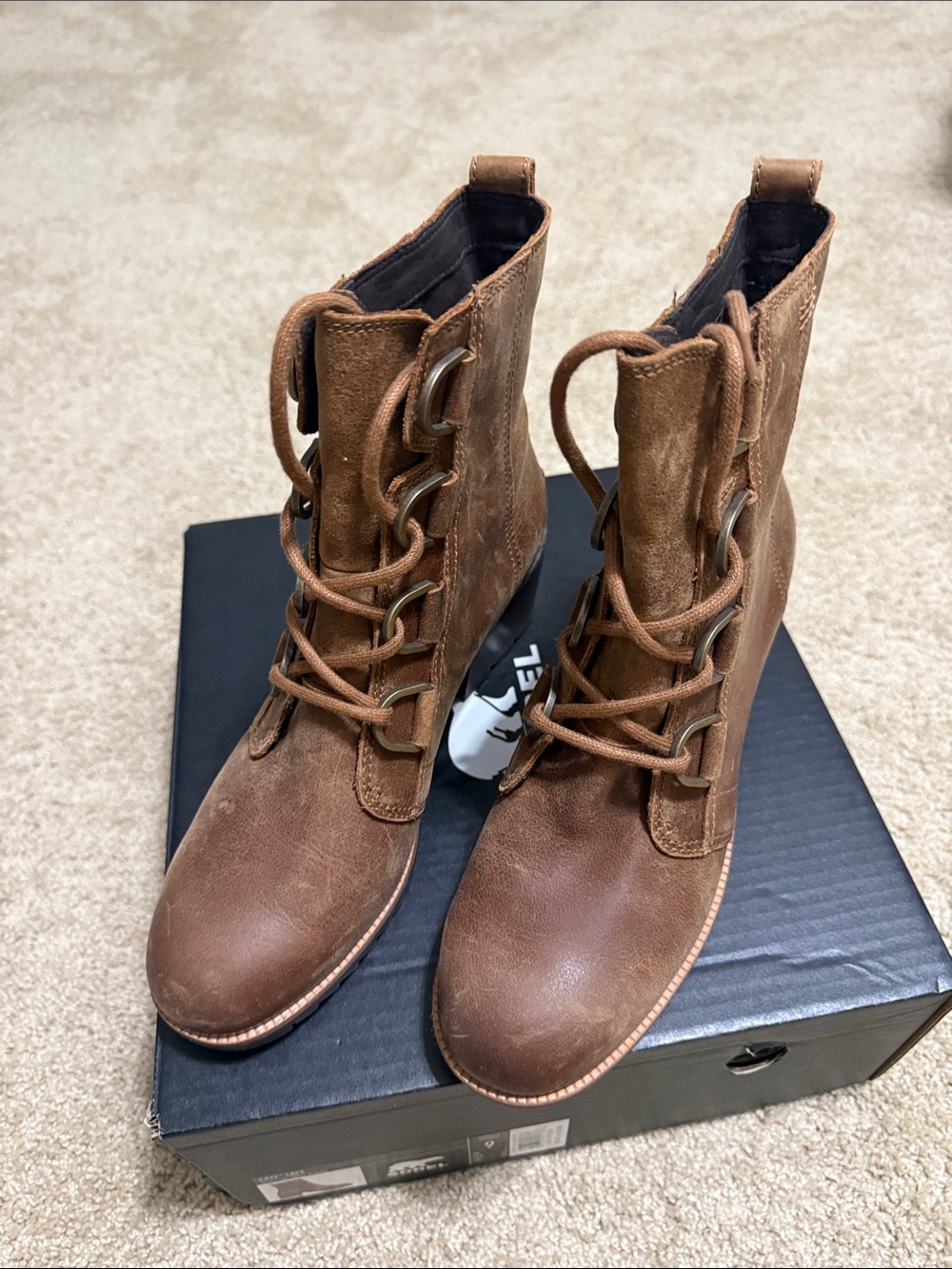 Women’s Brown Lace-Up Combat Boots